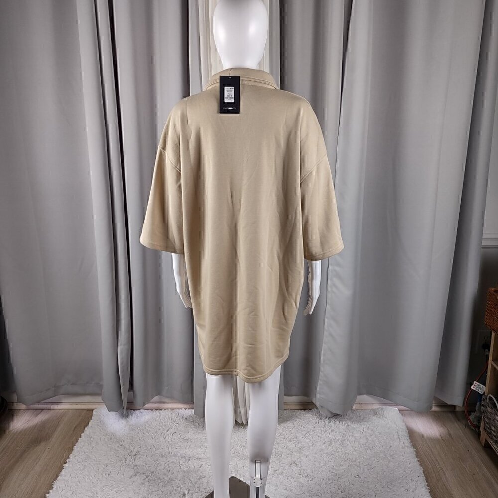 Fashion Nova Taupe One For Two T Shirt Autumn/Winter Dress Size M (NWT) - Picture 4 of 12